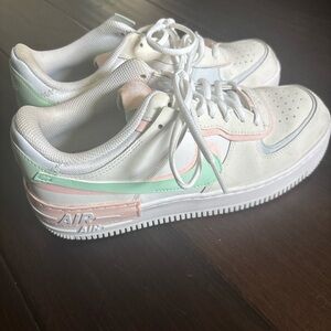 Nike Air Sneakers with Mint and Peach Accents
